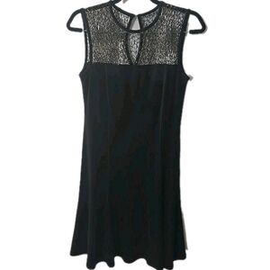 Eva Varro‎ Black With Gold Midi Stretch Dress Women's Size Medium